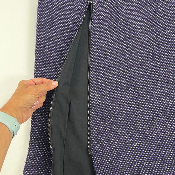 Per Se by Carlisle Wool Blend Zip Front Purple Black Tweed Skirt Size 16 - Picture 10 of 12
